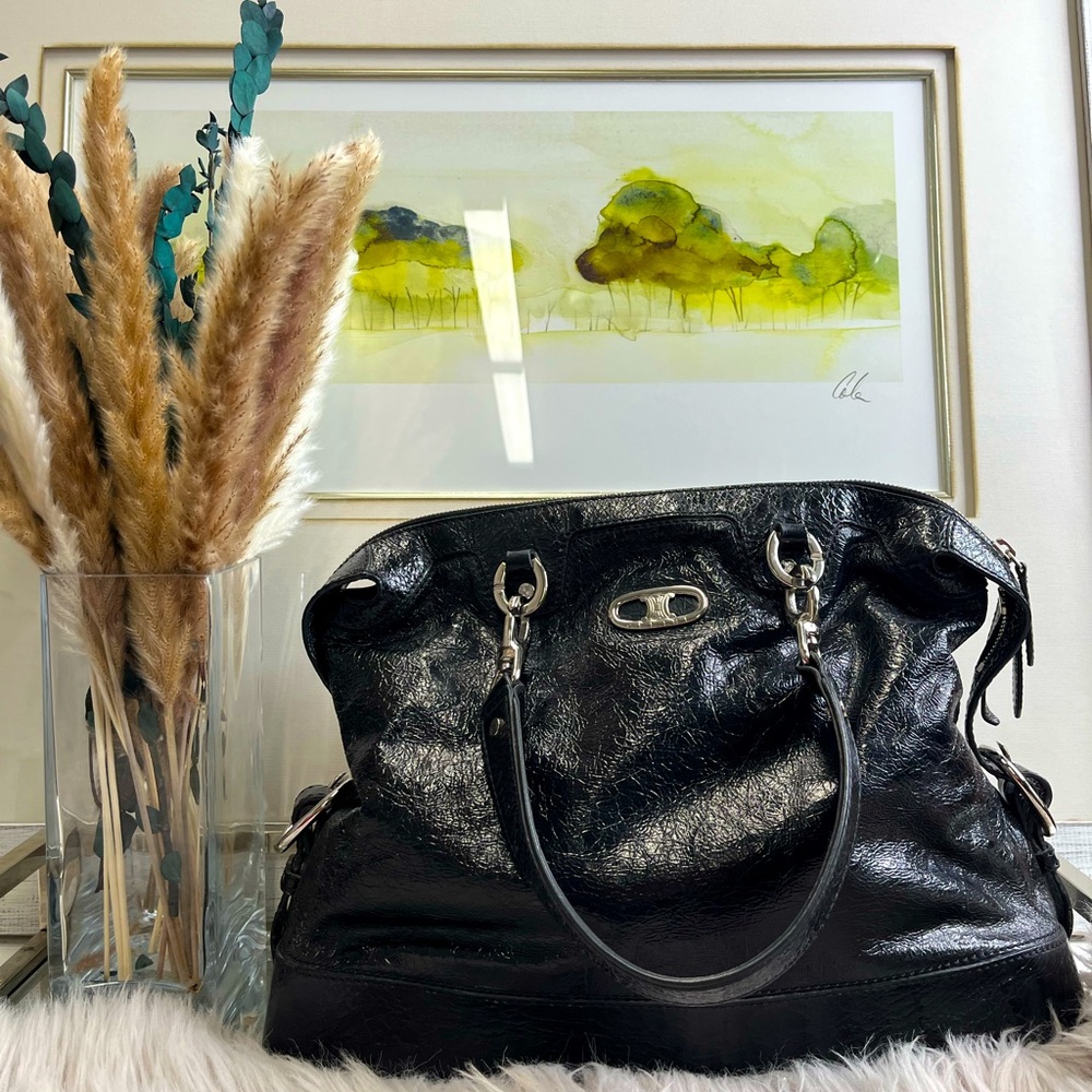 Celine Black Patent Leather Shoulder Bag